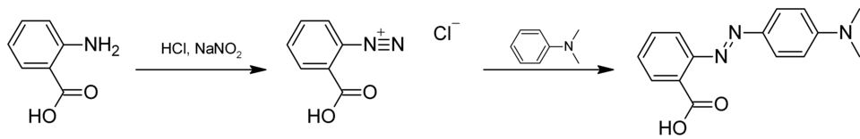 Synthese van methylrood