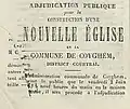 Artikel uit L'echo over de constructie van de Sint-Laurentiuskerk uit 1848.