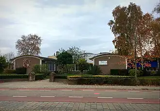 Zuidzijde van het schoolgebouw