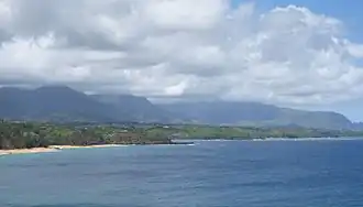 Princevill vanaf het Kilauea Point National Wildlife Refuge.