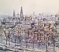 Prins Hendrikkade - 1966 - aquarel op papier - Renée Stotijn
