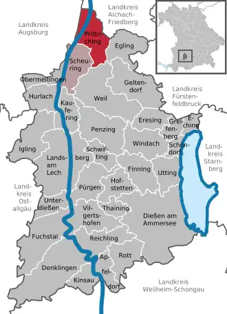 Kaart van Prittriching
