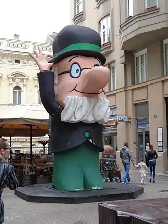 standbeeld van Professor Balthazar in Zagreb