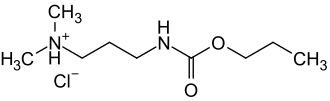 Structuurformule van propamocarb (hydrochloride)