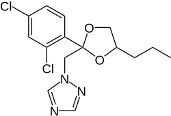 Structuurformule van propiconazool