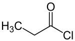 Structuurformule van propionylchloride