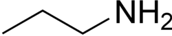 Structuurformule van propylamine