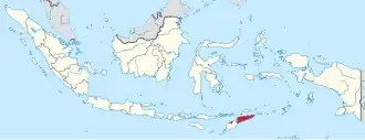 Kaart van de Provincie Oost-Timor in Indonesië