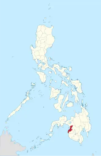 Locatie van Shariff Kabunsuan in de Filipijnen