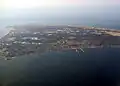Provincetown, op het puntje van Cape Cod, vanuit de lucht gezien