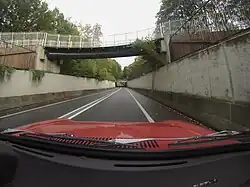 De provinciale weg 387 bij de tunnel te Slochteren