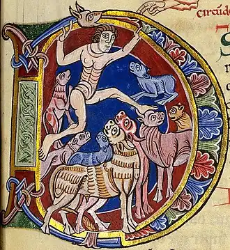 Initiaal van psalm 22 in het Albanus Psalter