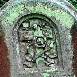 De associatie op een grafzerk.