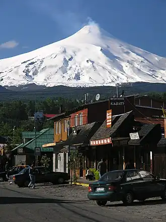 De Villarrica gezien vanuit Pucón