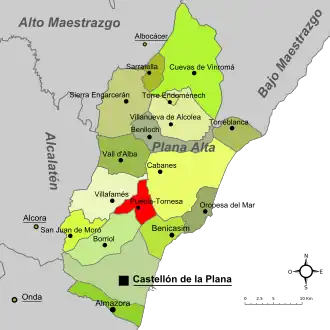 Kaart van La Pobla Tornesa