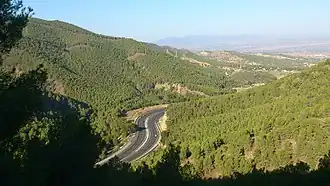 A30 bij de bergpas Puerto de la Cadena