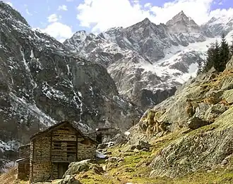 Punta Giordani gezien vanuit het Valsesia