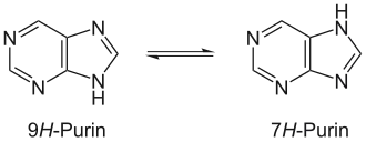 Tautomere vormen van purine.