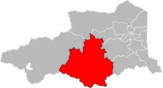 Locatie van het kanton