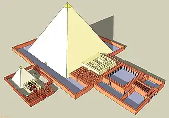 Piramidecomplex van Neferirkare met de piramide van Chentkaoes II (links)