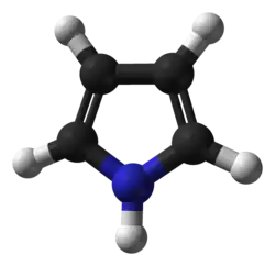 Molecuulmodel van pyrrool