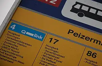 Bushalte van Q-link in Peizermade