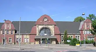 Het stationsgebouw van Quakenbrück