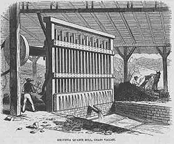 Fijnstampen van kwarts bij hardrock mining