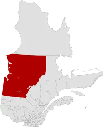 Kaart van Eeyou Istchee Baie-James