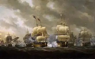 De slag bij Quiberon, Nicholas Pocock, (1812)