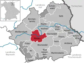 Kaart van Röslau