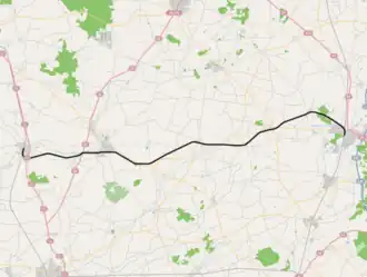 Spoorlijn Rødekro - Bredebro op de kaart