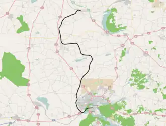Spoorlijn Rødkærsbro - Silkeborg op de kaart