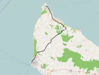 Spoorlijn Rønne - Sandvig op de kaart