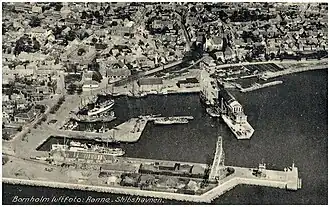 Haven van Bornholm, met M/S Frem aangemeerd