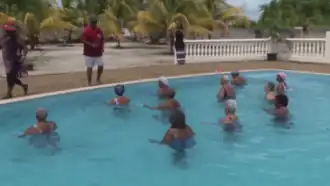 Oefeningen tijdens een beurs in het RCR, 2017