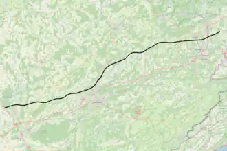 Spoorlijn Rijn - Rhône op de kaart