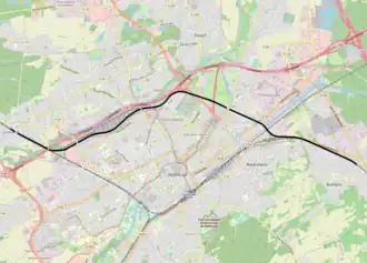 Spoorlijn Lutterbach - Rixheim op de kaart