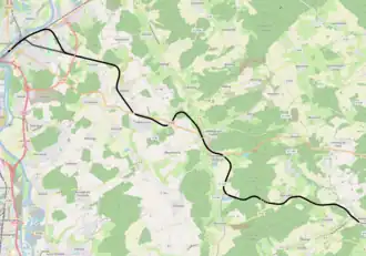 Spoorlijn Thionville - Anzeling op de kaart