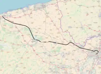Spoorlijn Lille - Les Fontinettes op de kaart