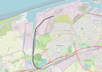 Raccordement van Dunkerque-Ouest op de kaart