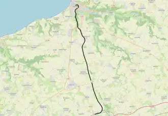 Spoorlijn Bréauté-Beuzeville - Fécamp op de kaart