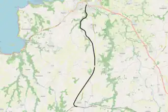 Spoorlijn Plouaret - Lannion op de kaart