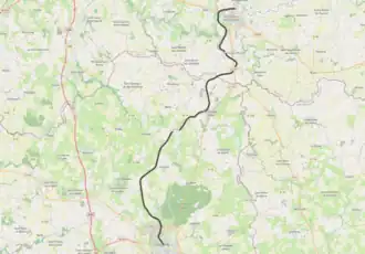 Spoorlijn Saint-Hilaire-du-Harcouët - Fougères op de kaart