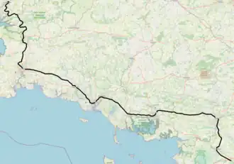 Spoorlijn Savenay - Landerneau op de kaart