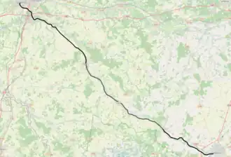 Spoorlijn Joué-lès-Tours - Châteauroux op de kaart