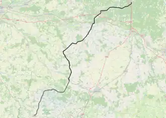 Spoorlijn Salbris - Le Blanc op de kaart