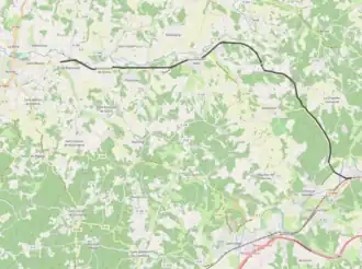 Spoorlijn La Cave - Ribérac op de kaart