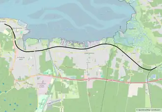 Spoorlijn Lamothe - Arcachon op de kaart