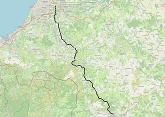 Spoorlijn Bayonne - Saint-Jean-Pied-de-Port op de kaart